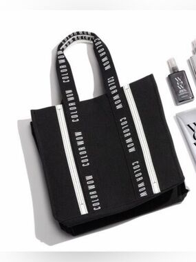 Color Wow Exclusive Canvas Large Black White Tote